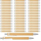 Genérico Conjunto 50 Canetas de Madeira de Bambu Personalizada (Tinta Azul)