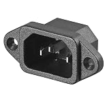 HeyNana - Conector de alimentación CA Macho negro para Chasis Panel. Conector 250 V, 10 A, IEC-320 C14