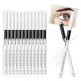 12PCS Erinde Delineador de ojos Blanco Soft Highlighter Eye Liner Pencil, Lying Eye Brightener Stick, Eyeshadow Pencil Impermeable Hipoalergénico, White Lapiz de ojos Lápices de maquillaje