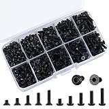 Juego de Tornillos de Cabeza Hexagonal Socket, 720 Piezas M3 Tornillos de Avellanados para Máquina, Tornillos de Cabeza Plana para Máquina Métrica de Impresora 3D (negro)
