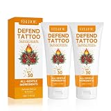 2 Piezas Crema Solar Tatuajes SPF 30+, Protección Solar para Tatuajes, UVA/UVB Sun Rays Protection, Anti-Descoloramiento, Mantiene Vivos Los Colores