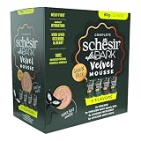 Schesir After Dark, Variety Pack en Mousse, Alimento Húmedo Completo para Gatos, en Bolsas, Sin Cereales, Alto en Proteínas, Rico en Hidratación, 12 x 80g
