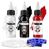 Tinta Tatuaje Profesional, Dynamic Tinta Tattoo Set, Negra/Roja/Blanco