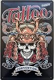 DekoNo7 Cartel de chapa 30 x 20 cm, diseño de Tokio Tattoo Convention